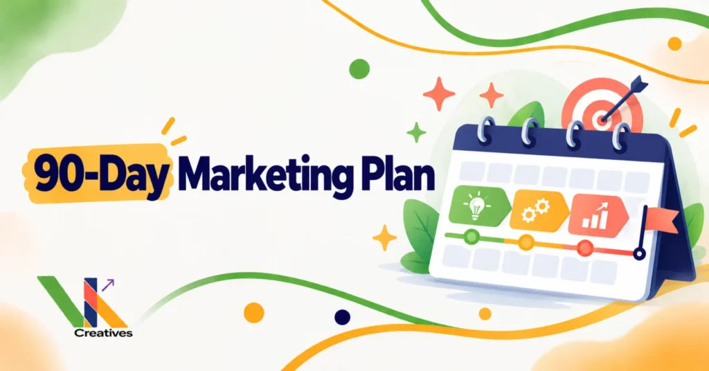 90-day digital marketing plan for a Kolkata small business, VK Creatives blog graphic