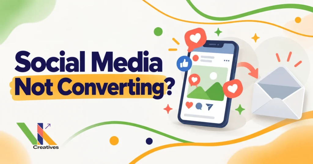 Why social media content is not converting followers into customers, VK Creatives blog graphic